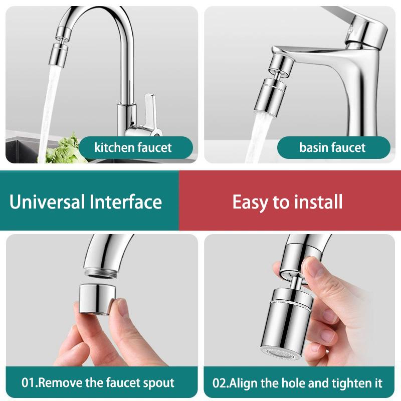 Kitchen Faucet Extender Anti-splash Water Sink Universal Joint Supercharged Universal Rotating Spout