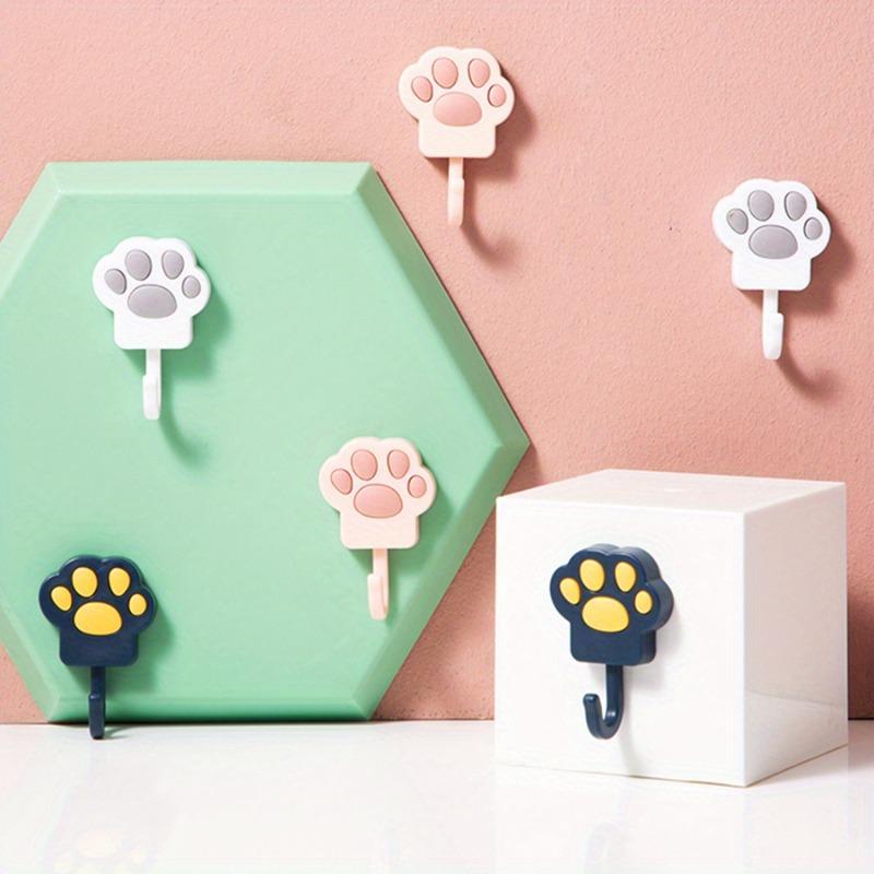 5PCS Cute Cat Claw Adhesive Hooks, Strong Self-adhesive, Wall-friendly No Damage, Great for Keys and Small Items In Bathroom, Dorm and Home.