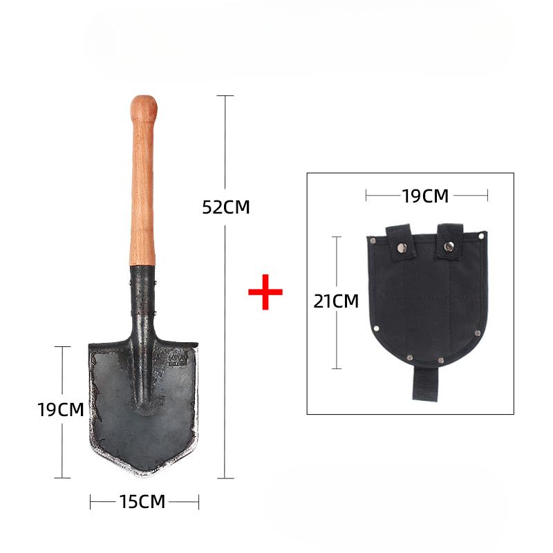 Manganese Steel Outdoor Shovel Thickened Multifunction Camping Portable Solid Wood Handle Shovel Camping Survive Outdoor Tools