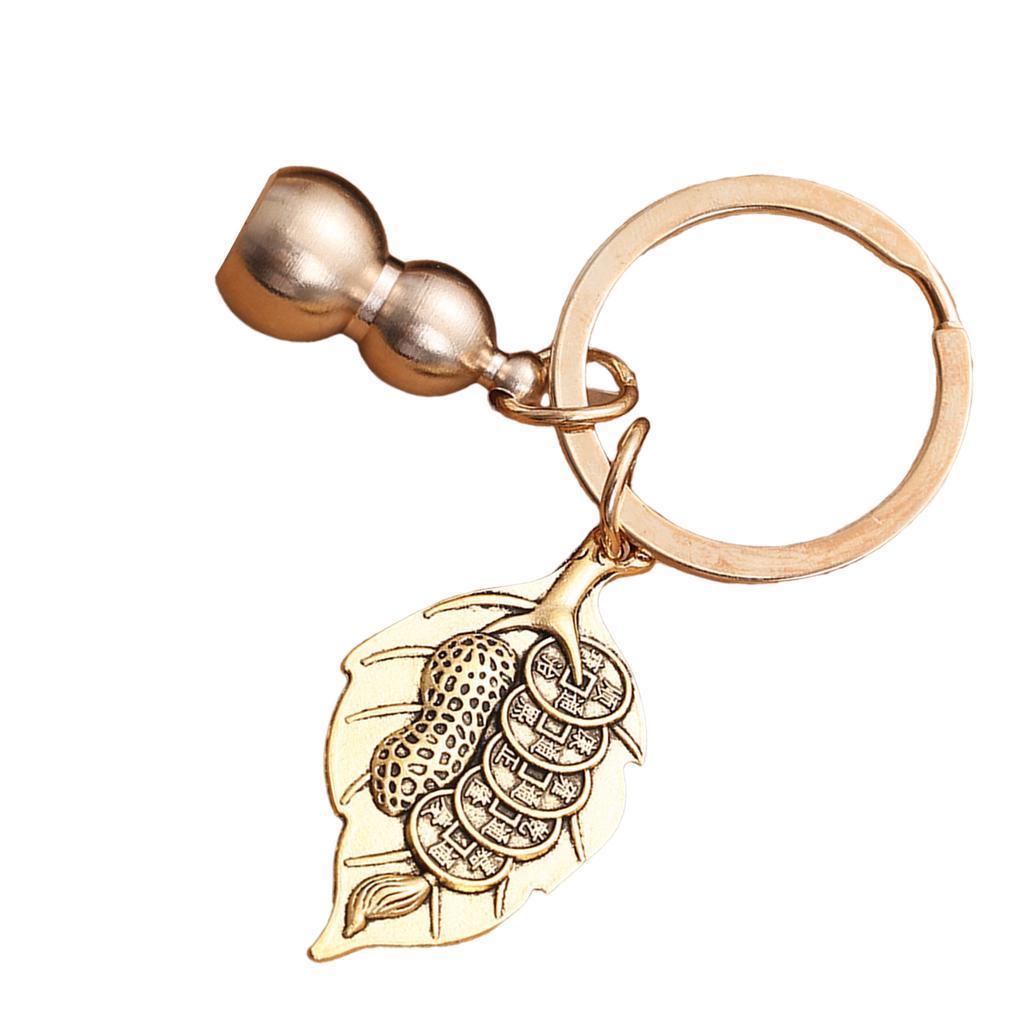 Hollow Designs Brass Gourd Keyring Offering Durability And Styles Portable for Personalize Accessories Enthusiasts