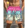 Fashionable Comfortable Plus Size Drawstring Loose Fun 3D Shorts Men Creative Colorful Summer Leisure Holiday Cool Daily Versatile Shorts