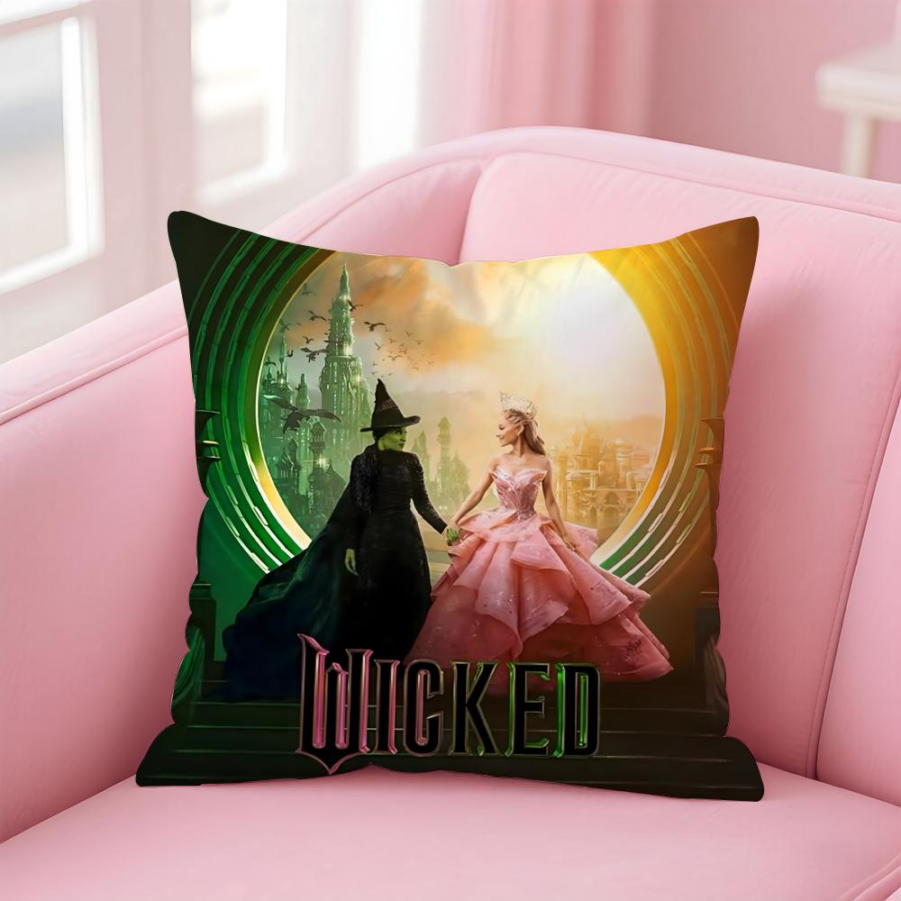 movies W-Wicked Part One Cushion Cover Comfortable Reversible Pillow Cover Ideal for Car Sofa Bedroom & Beyond