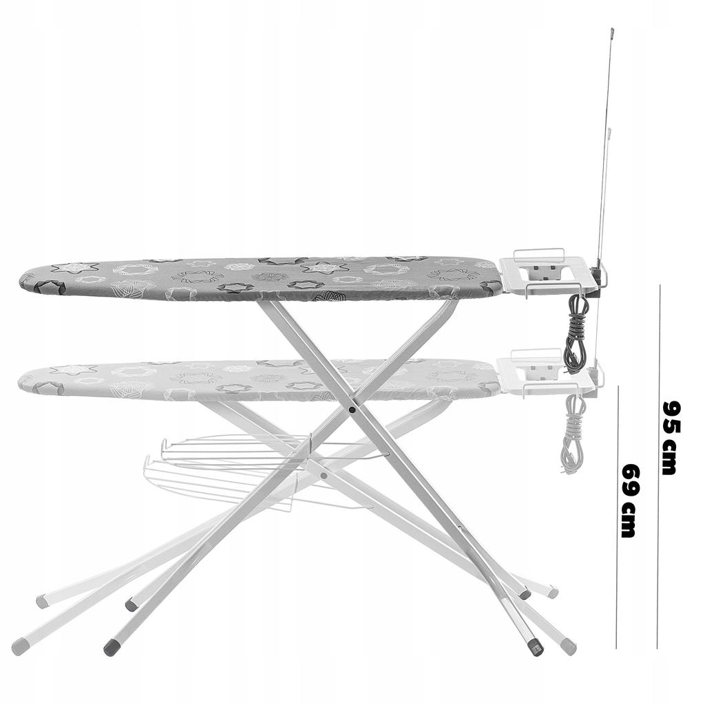 KADAX Deska Do Prasowania 120x38cm szeroki Blat Składana Uchwyt Na Żelazko