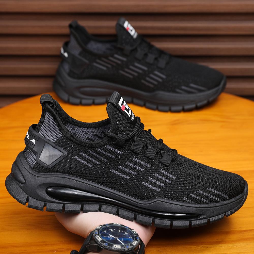 Men's Fly-woven Shoes Summer Mesh Breathable Sports Shoes Labor Insurance Work Shoes Platform Casual Shoes Foreign Trade Men's Shoes