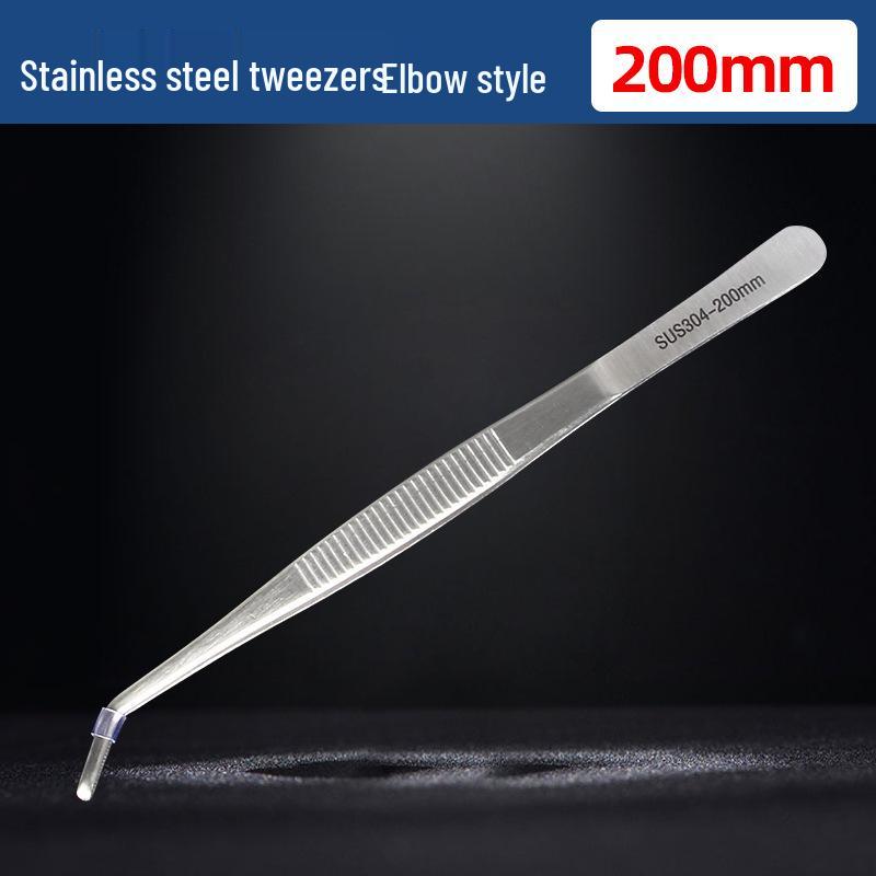Extra Long 304 Stainless Steel Bent Tip Tweezers - Anti-Static Gardening & Planting Tool