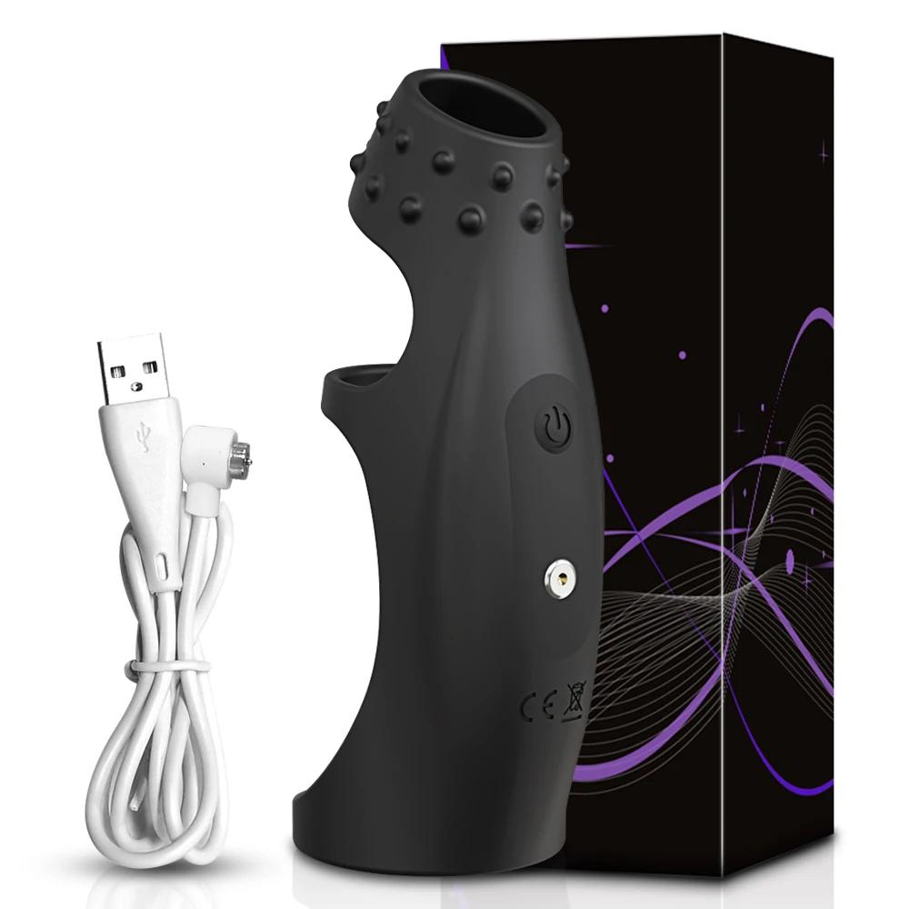 Male Cock Ring Penis Sleeve Vibrator Delay Ejaculation Penisring Cockring Dick Sleeve Erotic Adult Supplies Sex Toy for Men