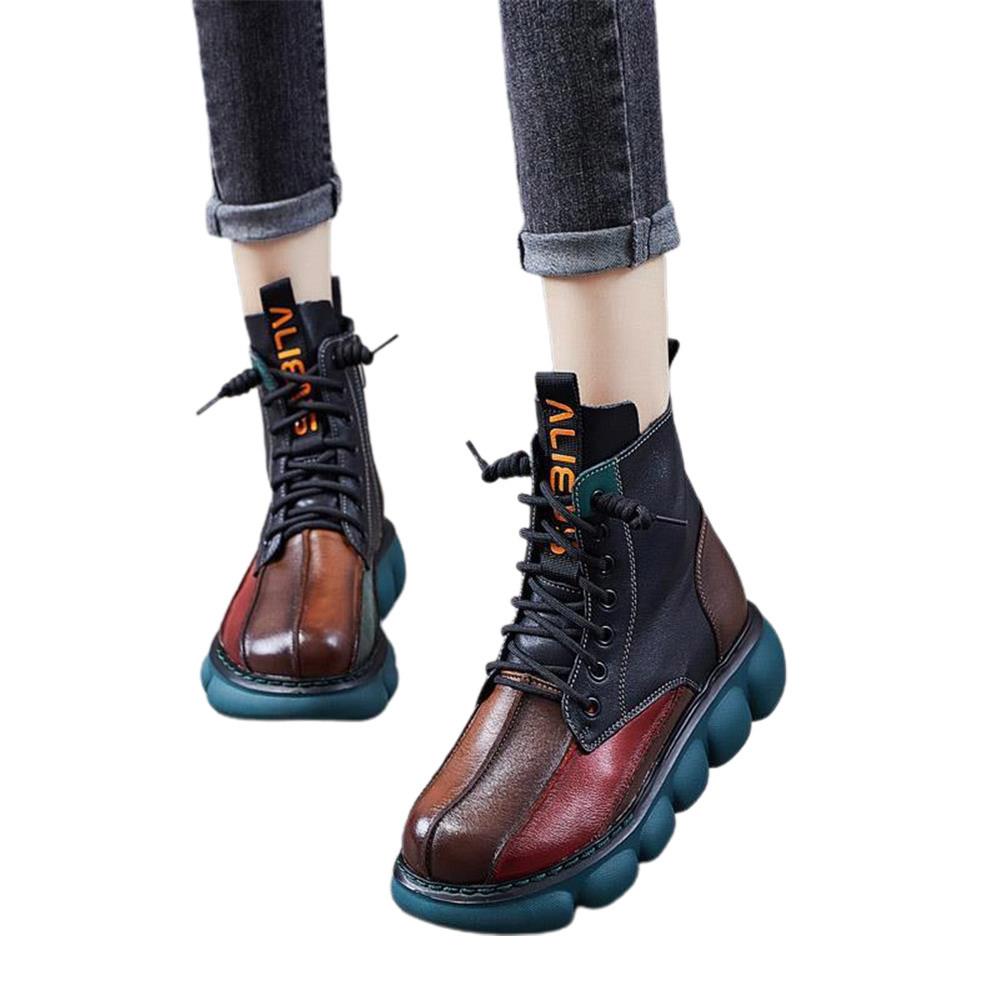 color block combat boots