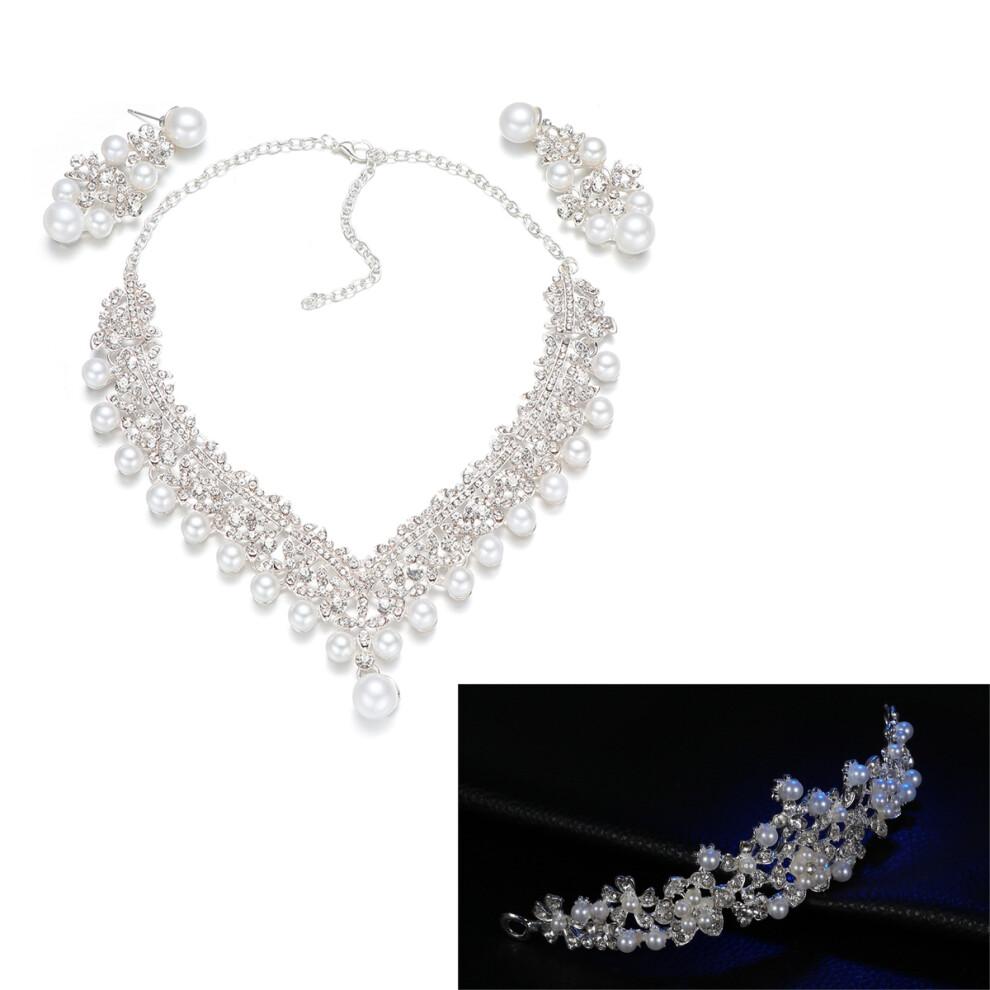 Rhinestone Crown Jewelry Set 1 Set