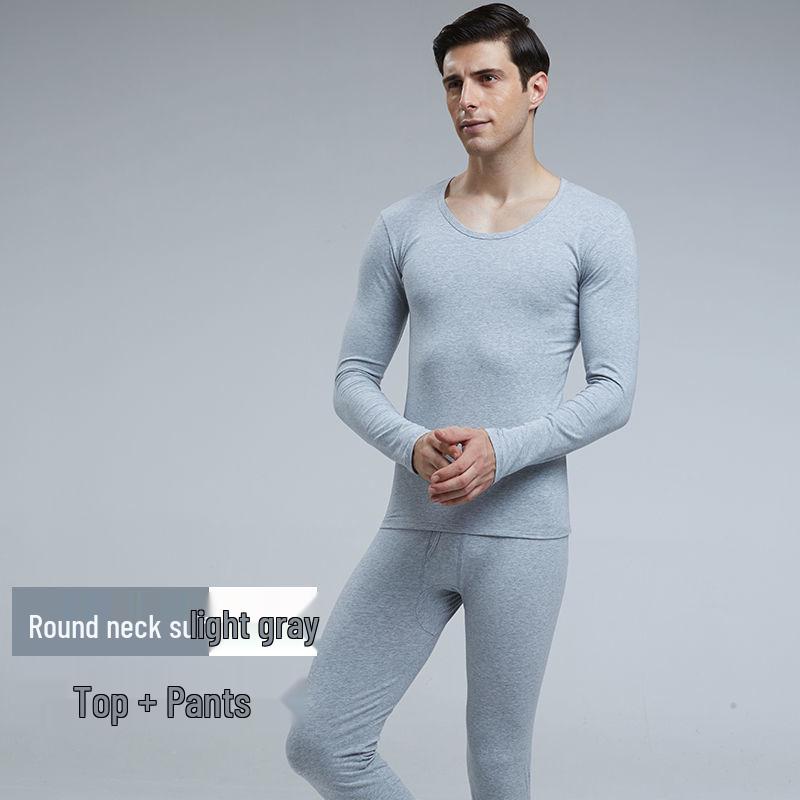 Men's Ultra-Thin Modal V-Neck Slim Fit Autumn Base Layer Set, Warm and Plus Size.