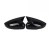 2pc Add-on Bat Style Side Mirror Cover For VW Polo 6R 6C 2009-2017 Horn Shape ABT Glossy Black Sticker
