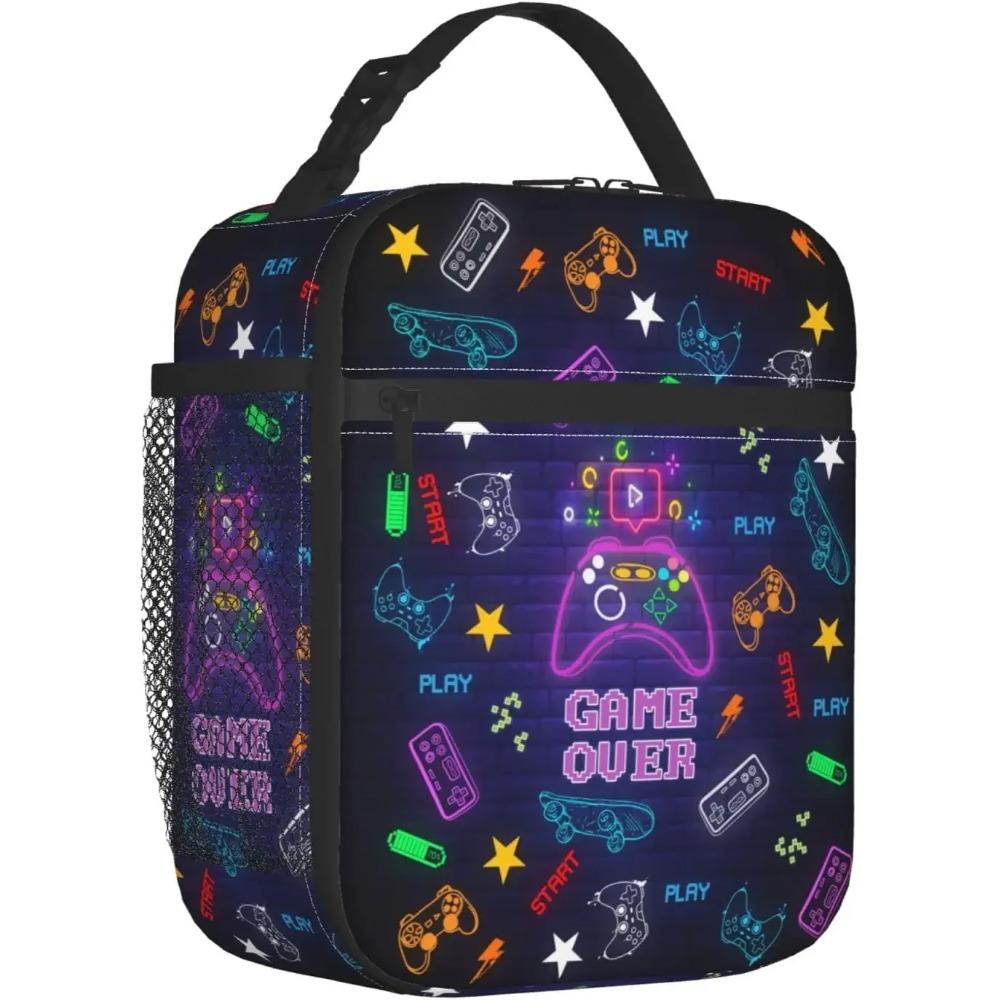 Game Gamer Lunch Box Lunch Bags Insulated Leakproof Lunch Bag for Men Boys Reusable Handbags Thermal Cooler Bento Tote Bag