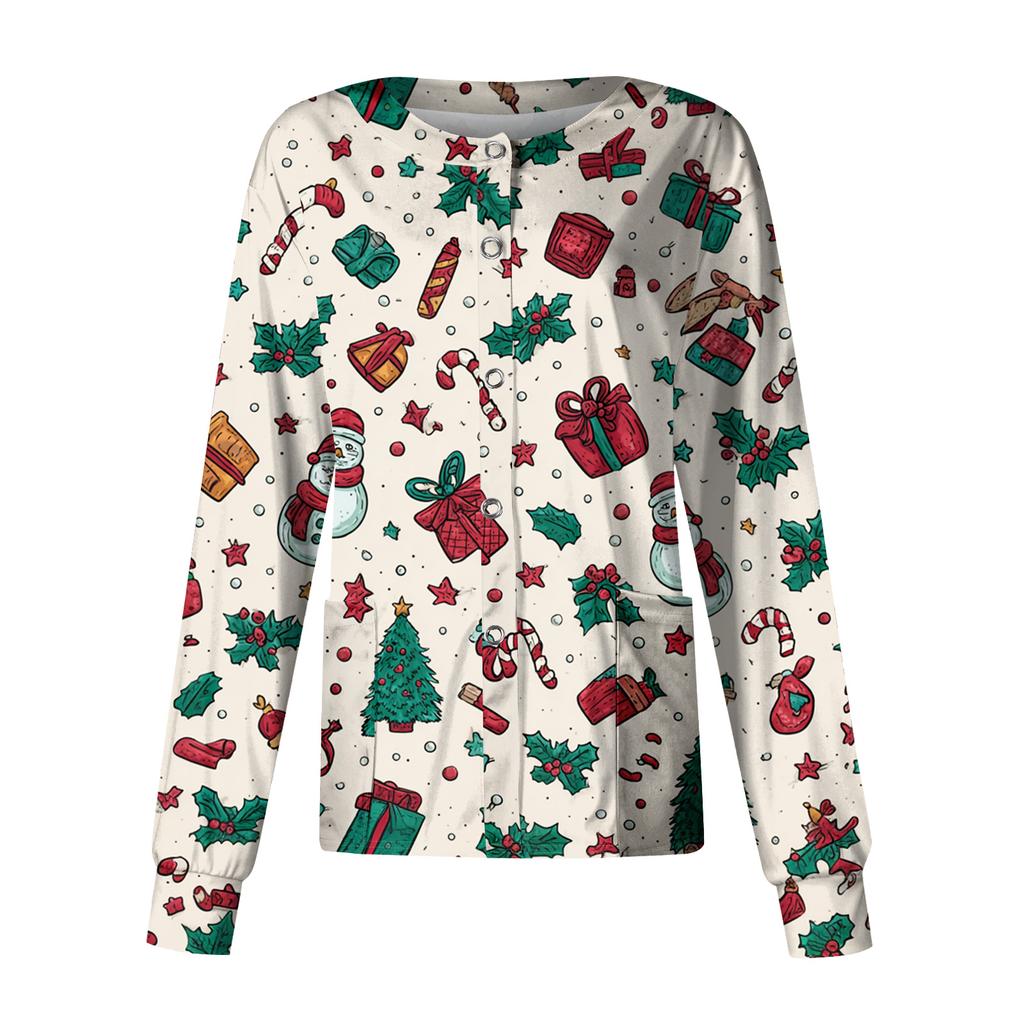 Women's Casual Long Sleeve Single Breasted  Printed Dry-nurse Top