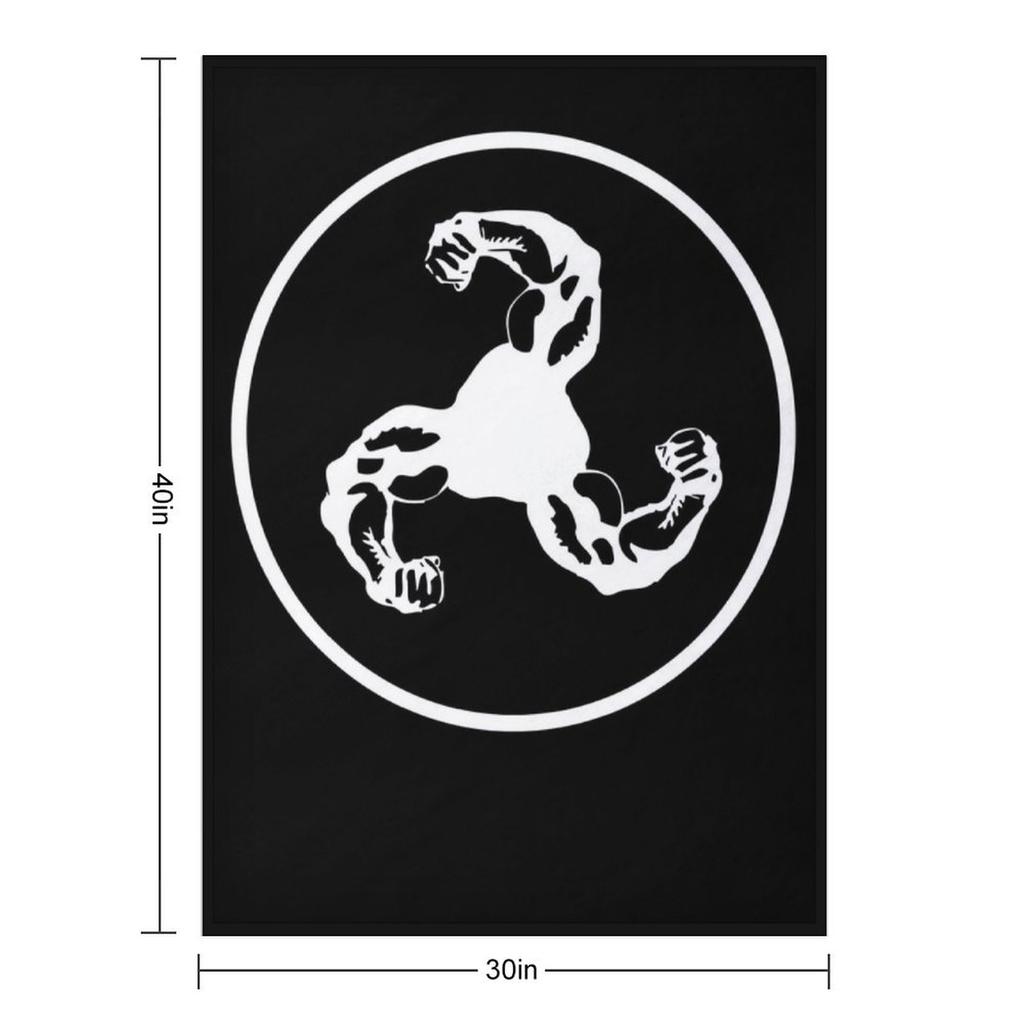 Bicep Logo (White on Black Disc) Throw Blanket Flannel Fabric Thermal Soft Plush Plaid Cute Plaid Blankets