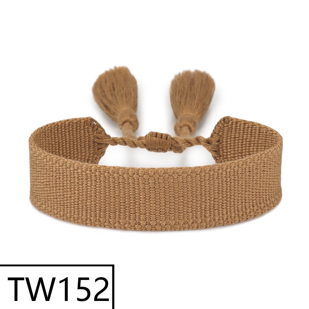 Customizable Handmade Bohemian Tassel Bracelet with Embroidered Logo - European & American Ethnic Friendship Style