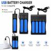 1Pcs 1/2/4 Slots Lithium Charger  for 10440 14500 16340 18350 18500 26650 Battery