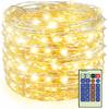 Decute 500LED 164FT Christmas Tree String Lights Green Wire Dimmable with Remote Control, UL Listed Plug in Fairy Starry Lights Decorative for