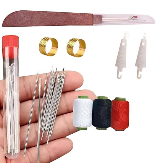 34Pcs/37Pcs Sewing Tool Set Needles Thread Hand Repair Tools Portable Sewing Kit Needle Threader Seam Remover Included DIY Craft Set