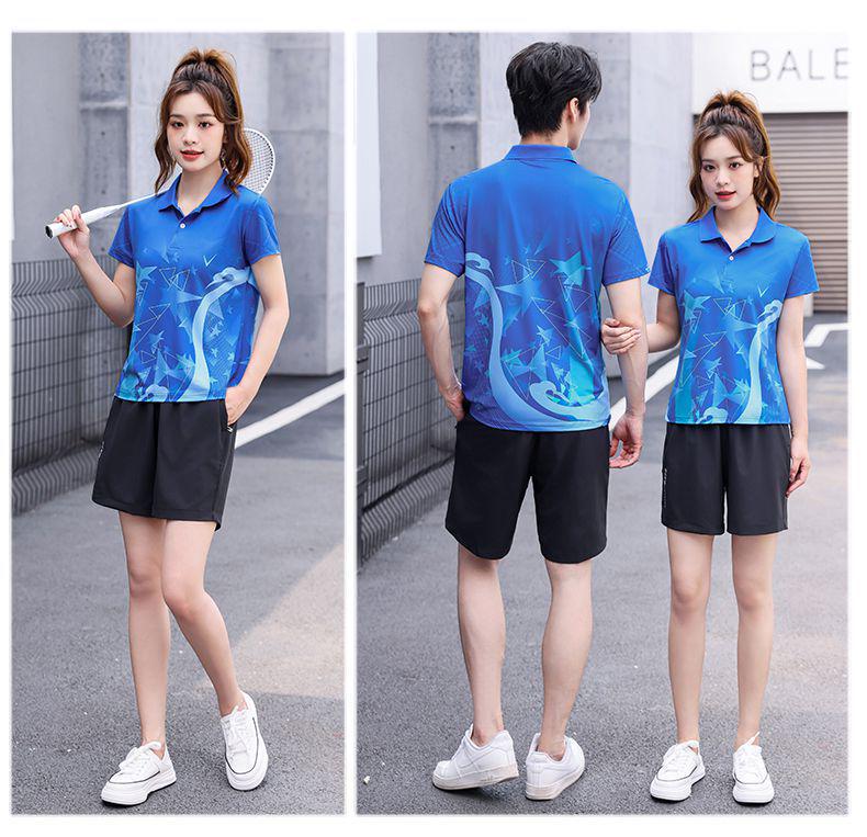 

Быстросохнущая дышащая форма для настольного тенниса - с коротким рукавом для мужских, женских и детских команд 3XL