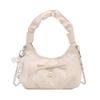 1Pc Korean Niche Pleated Hand Carry Crescent Bag Women's New Fashion Versatile Messenger Bag Summer Versatile Commuter Bag