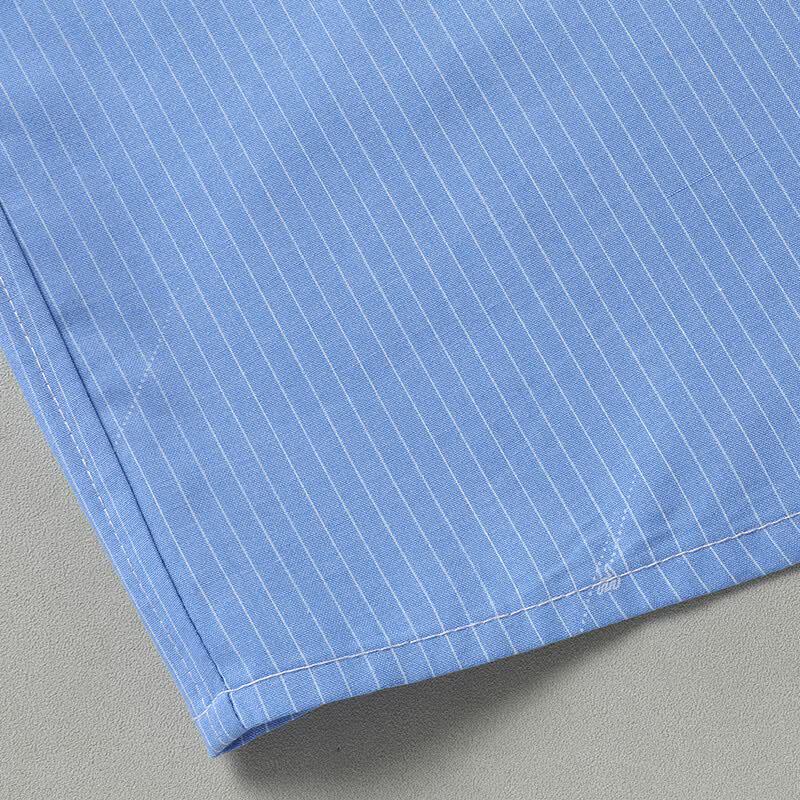 Dibinzhe Men's Plus Size Striped Short Sleeve Casual Shirt