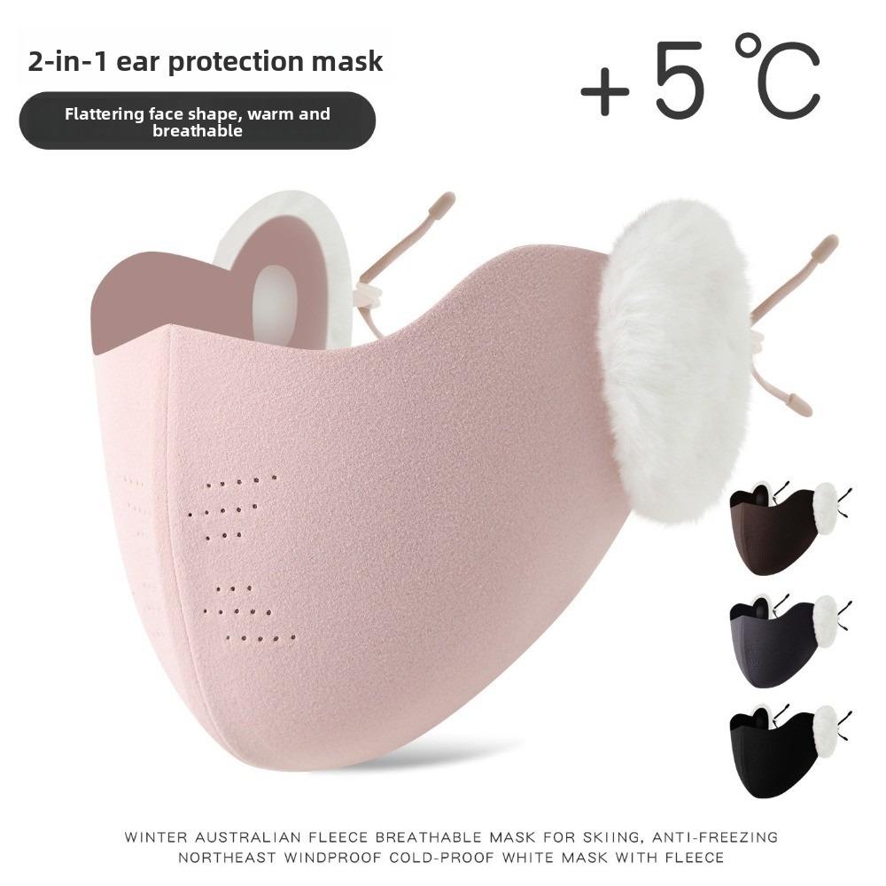 New With Earmuffs Warm Mask Breathable Dustproof Face Mask Washable Face Cover Autumn and Winter