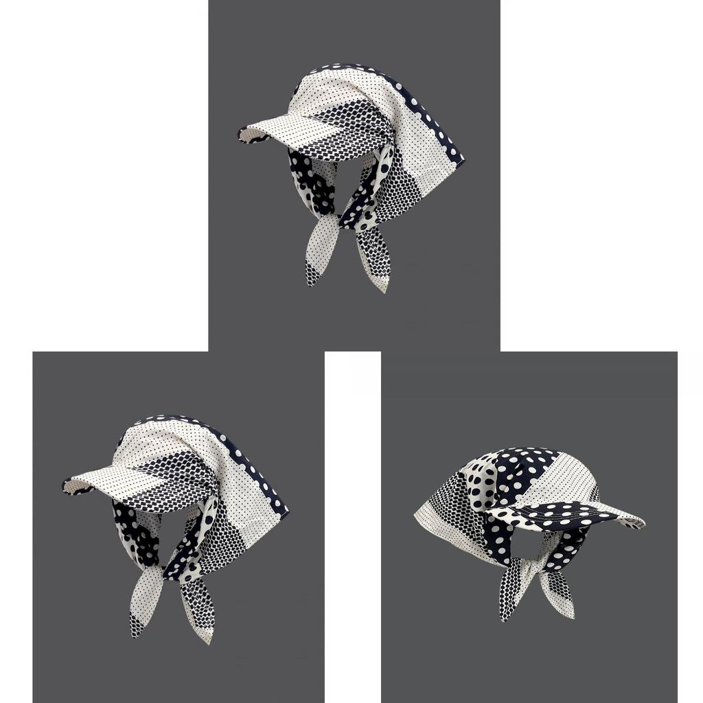Cappellino da Baseball in Poliestere a Righe Punteggiate con Ricamo per Donna Estiva all'Aperto