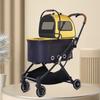 2026double-layer pet cart for outdoor play detachable automatic folding cat dog cart Pet Strollers