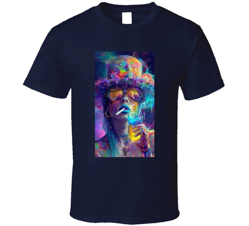 Smoking Lady Painting T Shirt S