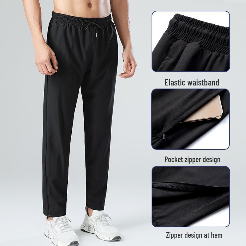 Men's Ice Silk Quick-Dry Athletic Pants for Summer Sports