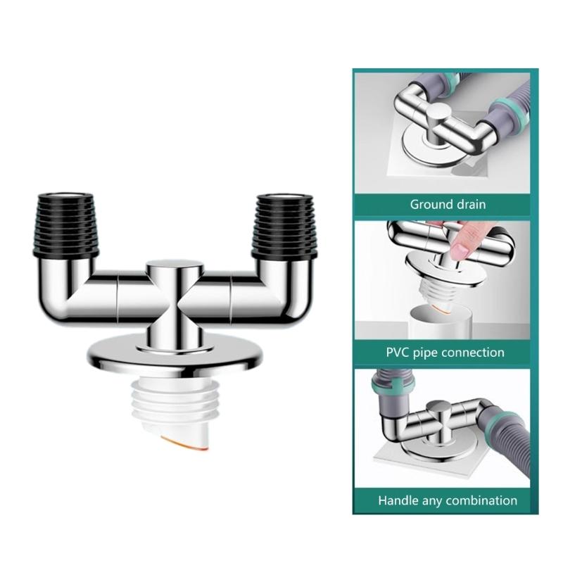 Washing Machine Floor Drain Adapter Tees Joint AntiOverflow Sewer Elbow Pipe Connector Bathroom Accessories Enduring