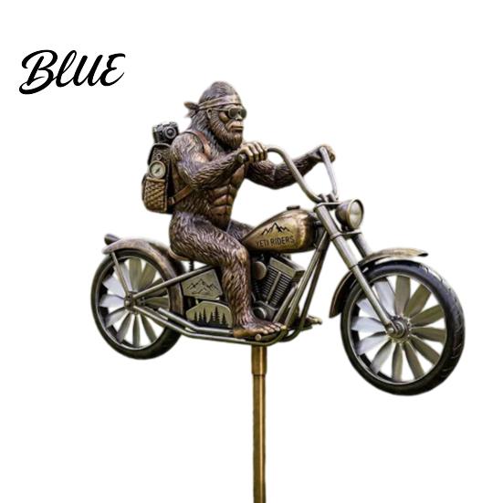 Metal Wind Spinner Garden Art Sasquatch Wind-Powered Weather Vane Yard Ornament Kinetic Windmill Sculpture Outdoor Patio Lawn Decoration Decor