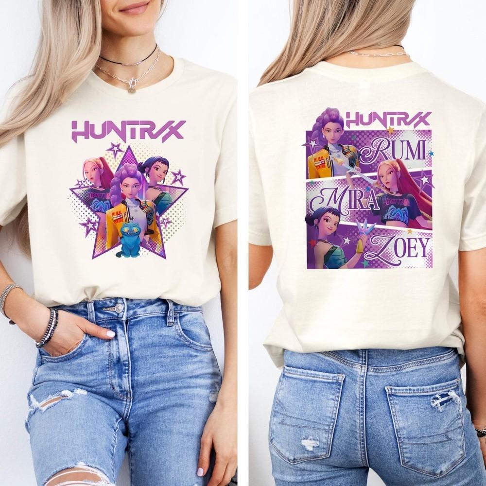 

Demon Hunters Shirt Huntrix Girls T Shirt Mira Rumi Joey Shirt Gift For Fans Unisex T-Shirt XXL