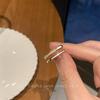 Elegant Trendy Open-End Mother-of-Pearl Double-Layer Ring for Women - Lightweight Luxury Design