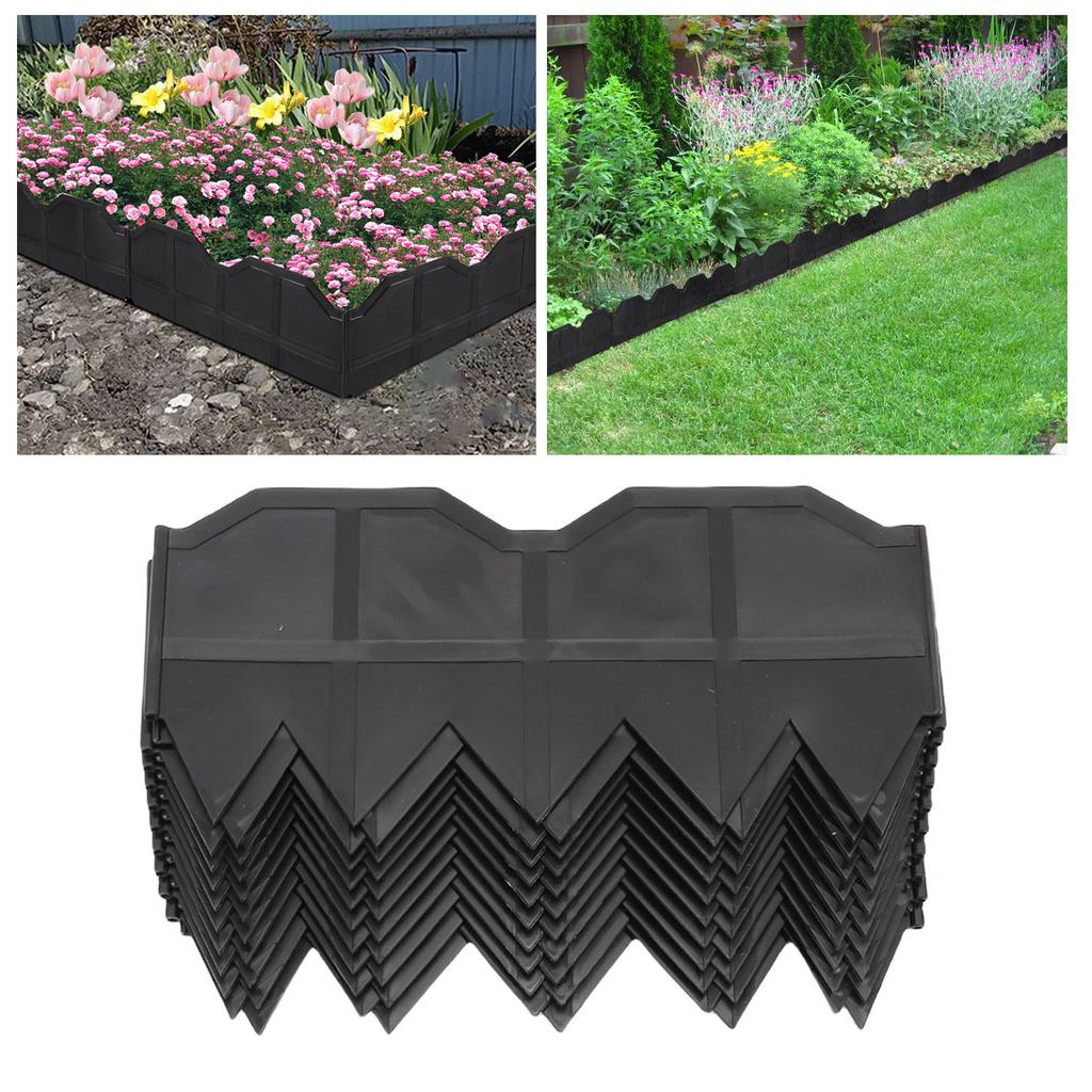 40 szt. Obrzeże ogrodowe Krawężnik Łatwy w instalacji Krawężnik krajobrazowy Czarny plastikowy płotek ogrodowy na zewnątrz