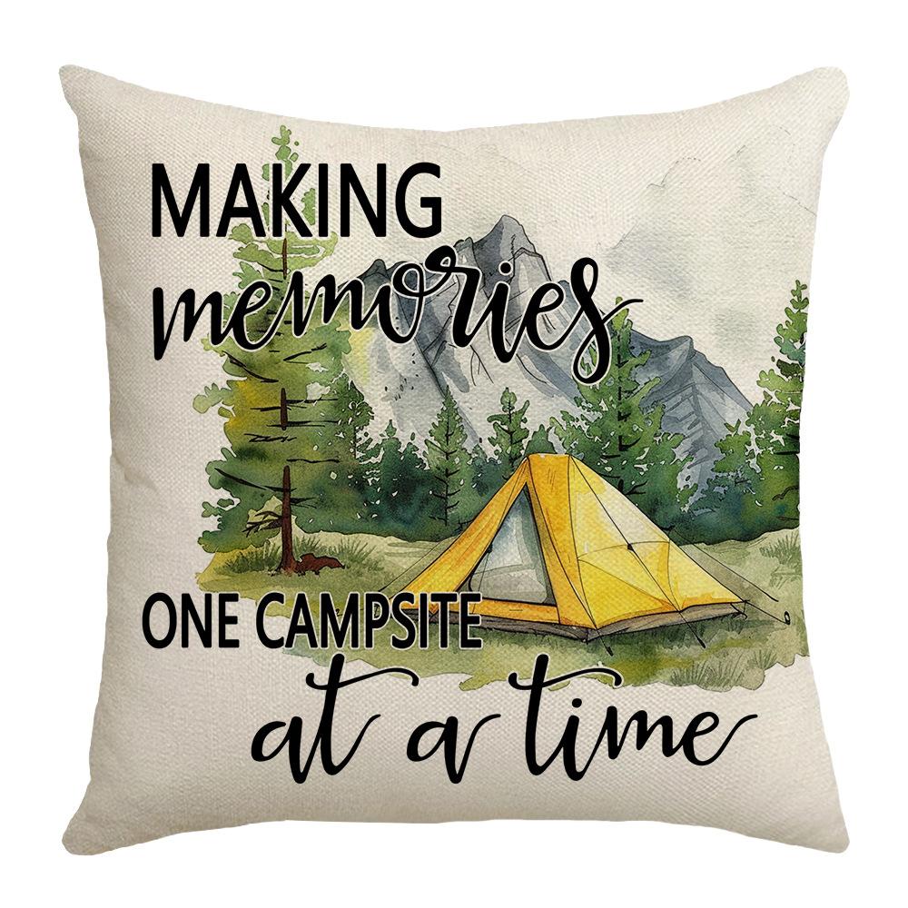 

Plant Letter Print Pillow, Sofa Pillow Cover, Car Waist Protector, Bedside Cushion Cover, Cartoon Hand-painted Pillow 45 * 45Cm (Single Pillowcase Does Not Contain C