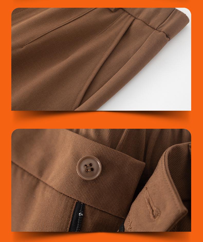 New Wool Tencel High-Waist Straight Pants - Slimming and Versatile Loose Fit, Narrow or Wide Leg Options