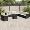 VidaXL Garden Furniture Set 12 Pcs with Black Wicker Cushions