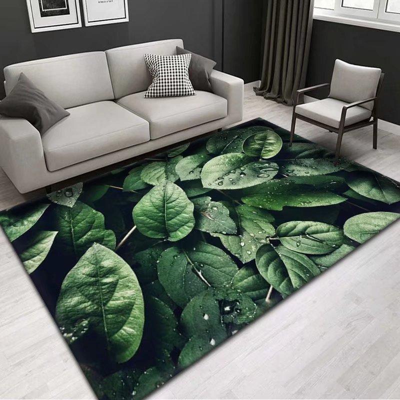 3D Green Lounge Carpet Home Living Room Decor Chamomile Flower Pattern Decoration Bedroom Room Rug Soft Fluffy Bedside Floor Mat