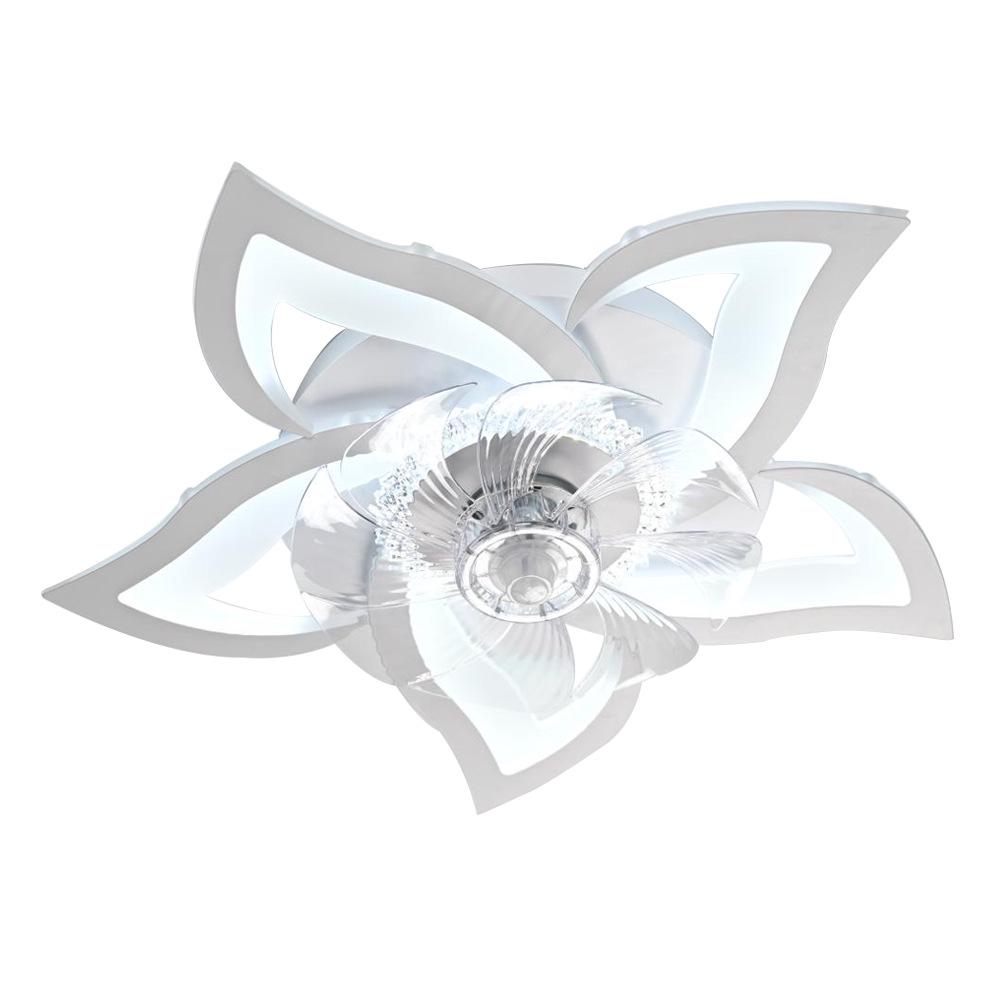 2024 Modern Minimalist Acrylic Ceiling Fan with Light, Large Airflow & Variable Frequency for Bedroom & Living Room