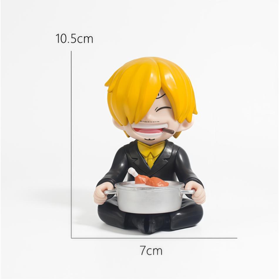 1-8Pcs One Piece Q Edition Doll Food Series Cute Luffy Zoro Ace Sanji Yamato Model Cartoon Collect Car Desk Decoration Toy Gift