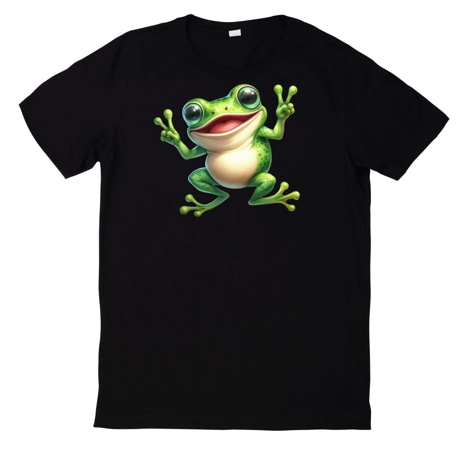 T-Shirt Lustiger und süßer Frosch Motiv Baumwolle S