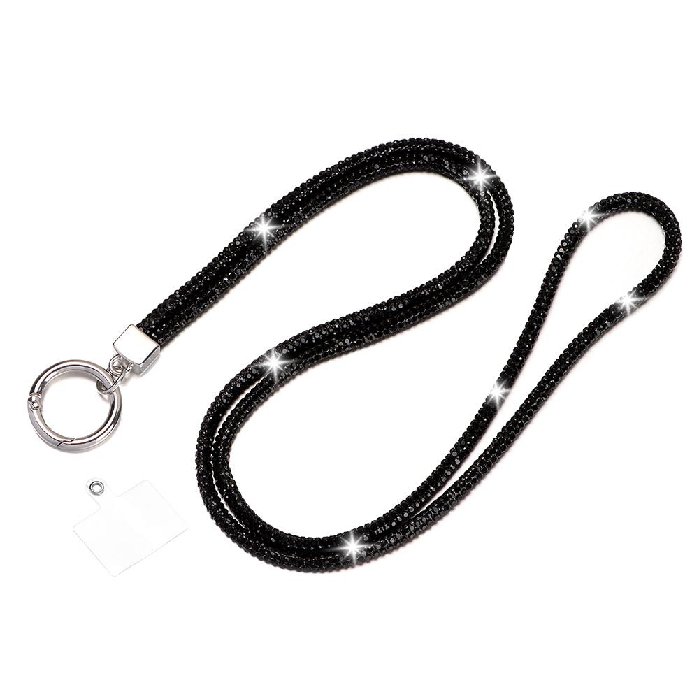 Fashion Keychain Bright Crystal Anti-lost Rope Rhinestone Phone Lanyard Hanging Cord Chain Straps