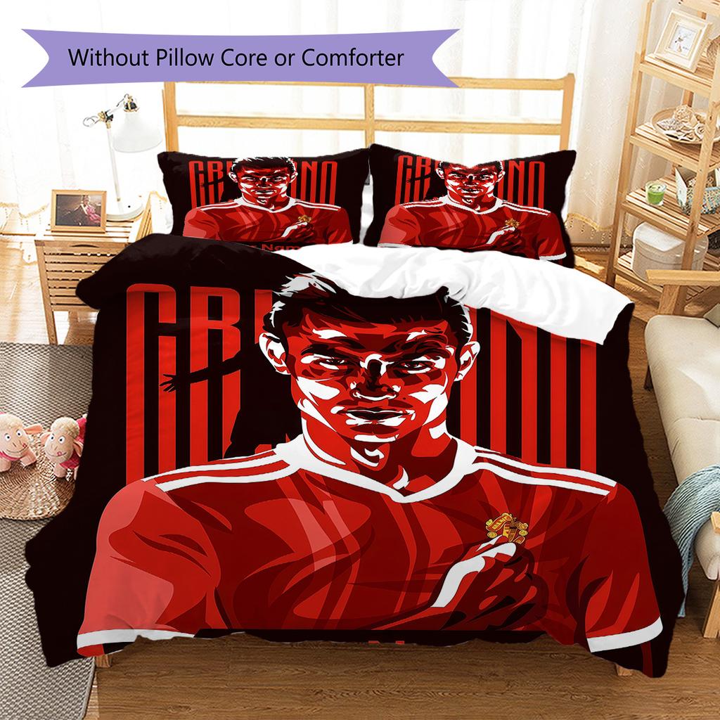 Custom Name Passion Football Legend Bedding,Quilt Set Quilt Cover Pillowcase Home Birthday Gift (1 * Duvet Cover + 2 * Pillowcase, Without Core)