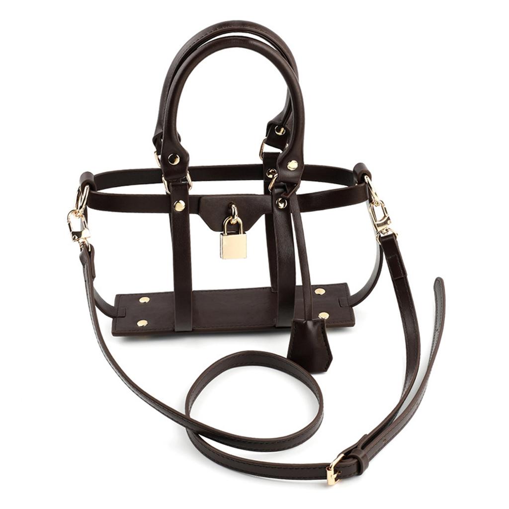 Hollow Tote Bag Messenger Bag Set with Shoulder Strap PU Encasement for Handbag Crossbody Shoulder Bag DIY Accessories