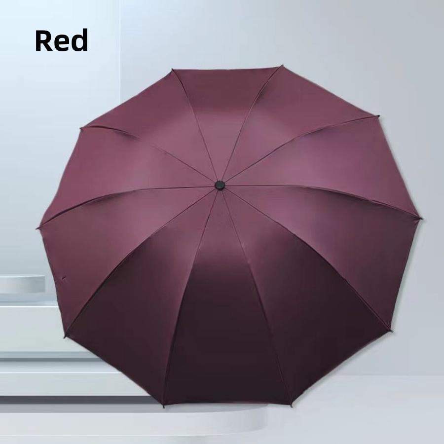 115cm/45.28inch Fashion Simple Umbrella Strong Windproof All Weather Umbrella Large Size 10 Bone Men's Business Umbrella
