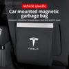 ACR3 Car Garbage Bag Led Light Magnetic Adsorption Seat Back Hanging Storage Bag Trash Can For Model 3 Model Y Model S Model X