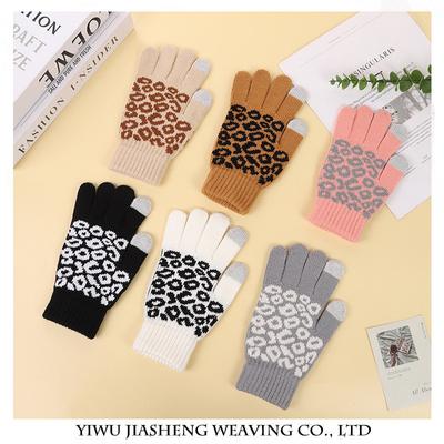 Neue Herbst- und Winter Herren- und Damen-Touchscreen-Handschuhe Gestrickte Jacquard Imitation Kaschmir Finger Outdoor Ski Warme Fahrradhandschuhe