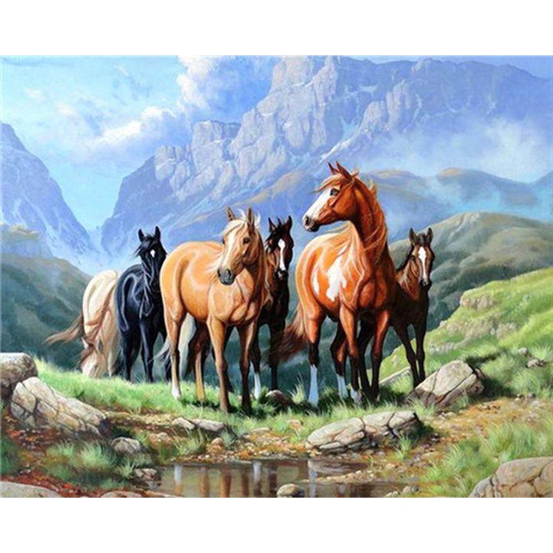 5D Diamond Painting Animals Cross Stitch Full Round Drill Painting Embroidery Craft Home Decor