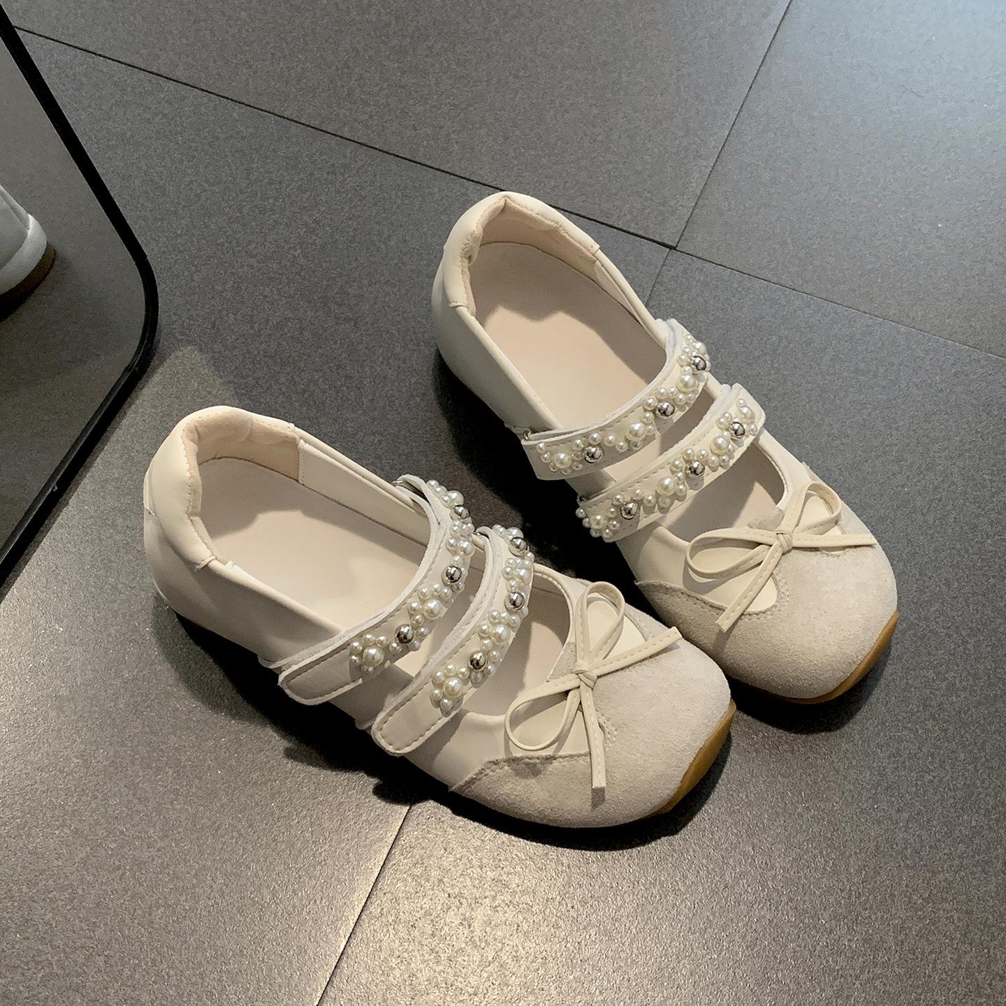 

Балетная мечта серебряные спортивные туфли Мэри Джейн женские жемчужные сандалии с бантом 2025 весна-лето 40