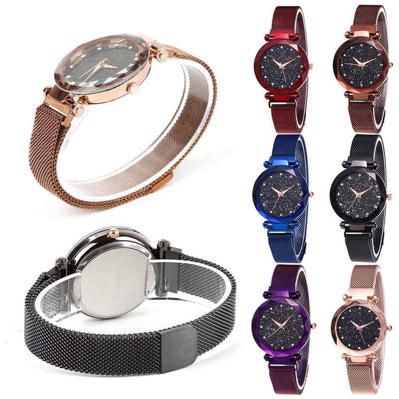 

Многоцветная нержавеющая сталь Starry Sky Watch Водонепроницаемый магнитНый ремешок Пряжка